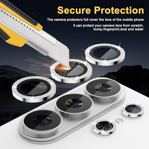 Rayorcon Camera Lens Protector for Samsung Galaxy S26 Ultra, Tempered Glass Lens Protector Individual Camera Cover with Alignment Tray Fits for Samsung Galaxy S26 Ultra Glitter Silver by Rayorcon - Image 2