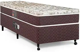Cama Box + Colchão Castor Solteiro Class One Face Híbrido 88x188x52cm
