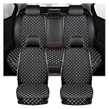 Juegos de funda de asiento Funda Asiento Coche Cuero Sintético Para NISSAN, Para Qashqai, Para Juke, Para Leaf, Para Armada, Para Altima Para Cube(Black White 5 Seat)