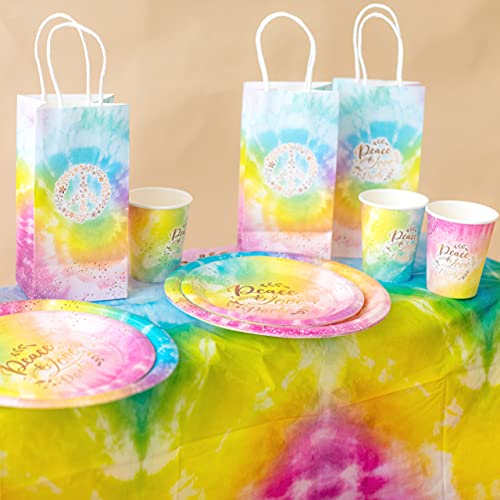 Joyful Toys Tie Dye Tablecloth - Plastic Jumbo Table Cover (108" X 54") - Ideal For 70S Tie Dye Party Decorations & Party Supplies For Kids And Adults #TOP3