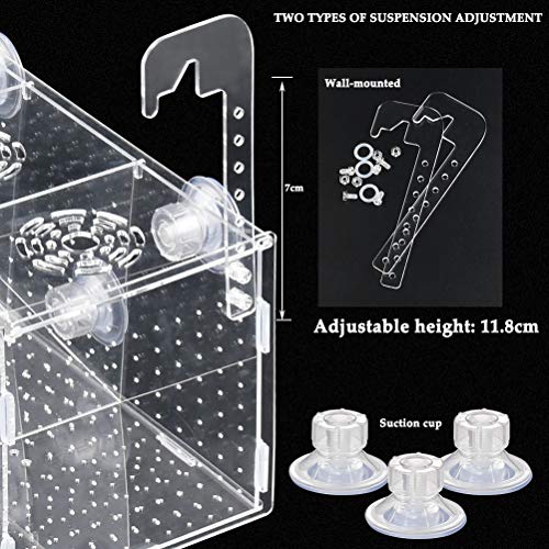 Atpwonz Fish Breeding Box, Acrylic Fish Isolation Box Aquarium Hatchery Incubator With Suction Cups For Newborn Fry Shrimp Guppy Clownfish Aggressive Fish, 11.5" X 6" X 6" #TOP4