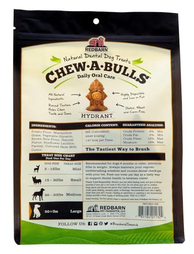 Redbarn Chew- A- Bulls (Größe: L, Form: Hydrant, 6 Stück, 1 Stück)-3