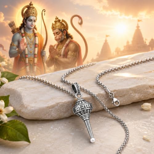 Image of Hanuman Locket for Men & Women | Spiritual Religious Pendant with Chain | Bajrangbali Hanuman Ji Kavach for Protection, Strength, Positive Energy & Devotional Wear Unisex