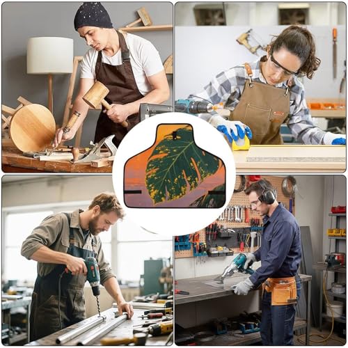 Delantal de trabajo con hojas tropicales para hombre miniatura 6