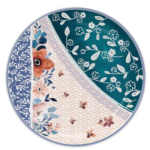 Wald Collezione da Tavola di Piatti Piani, Fondi, Frutta, Insalatiera e Portata in Ceramica, Decoro Acquerello, Lavabili in Lavastoviglie (Piatto portata 31 cm - 1pz)
