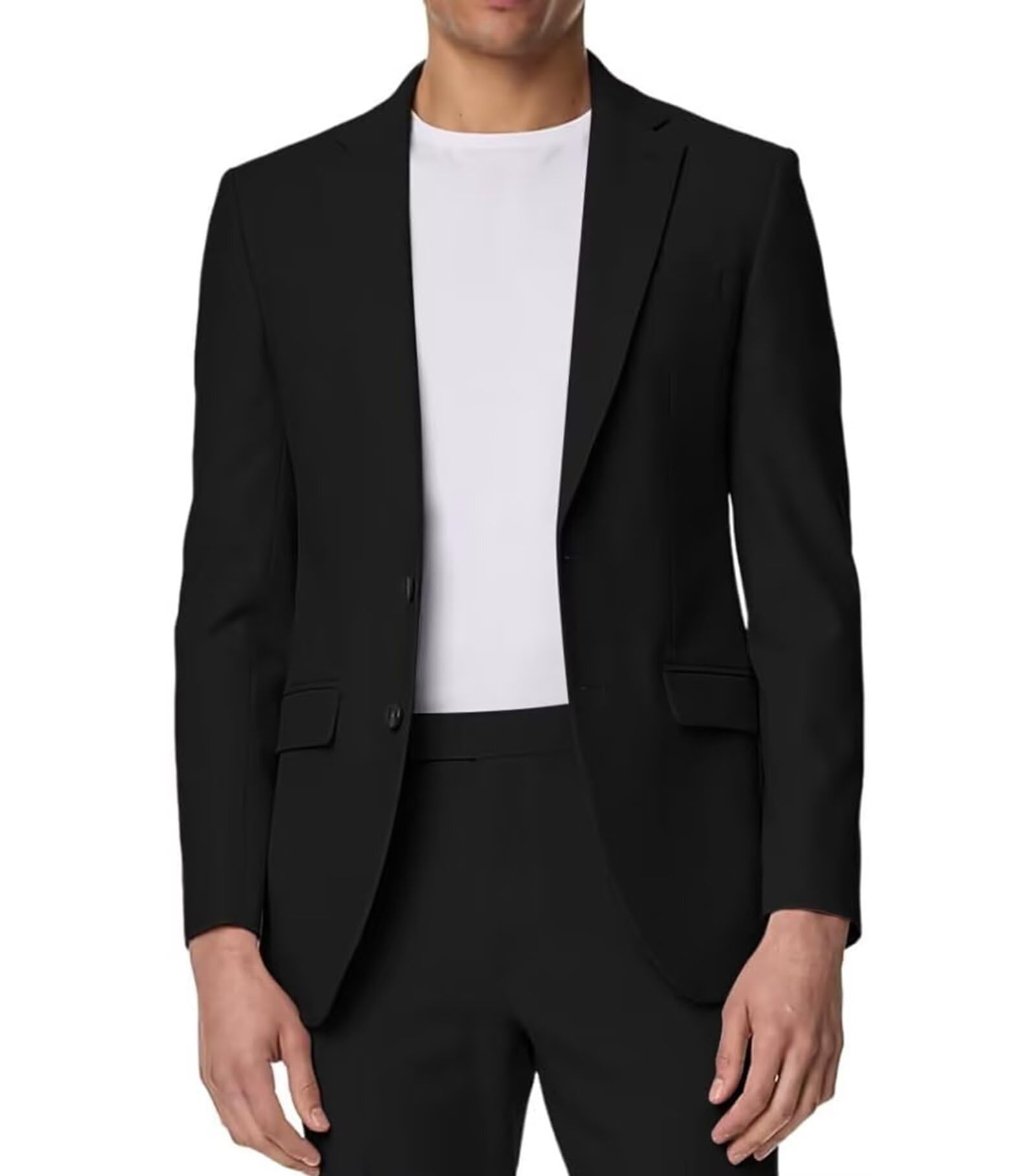 Mens Suit Slim Fit 2 Piece Tuxedo Suits for Men Dress Blazer Jacket Pants Tie Set Prom Homecoming Wedding Outfit