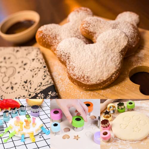 Kaishane Sandwich Cutters Set For Kids Vegetable Fruit Cutter Shape Animal Dinosaur Mouse Heart Star Bread Cutter Food Picks Cleaning Brush #TOP5