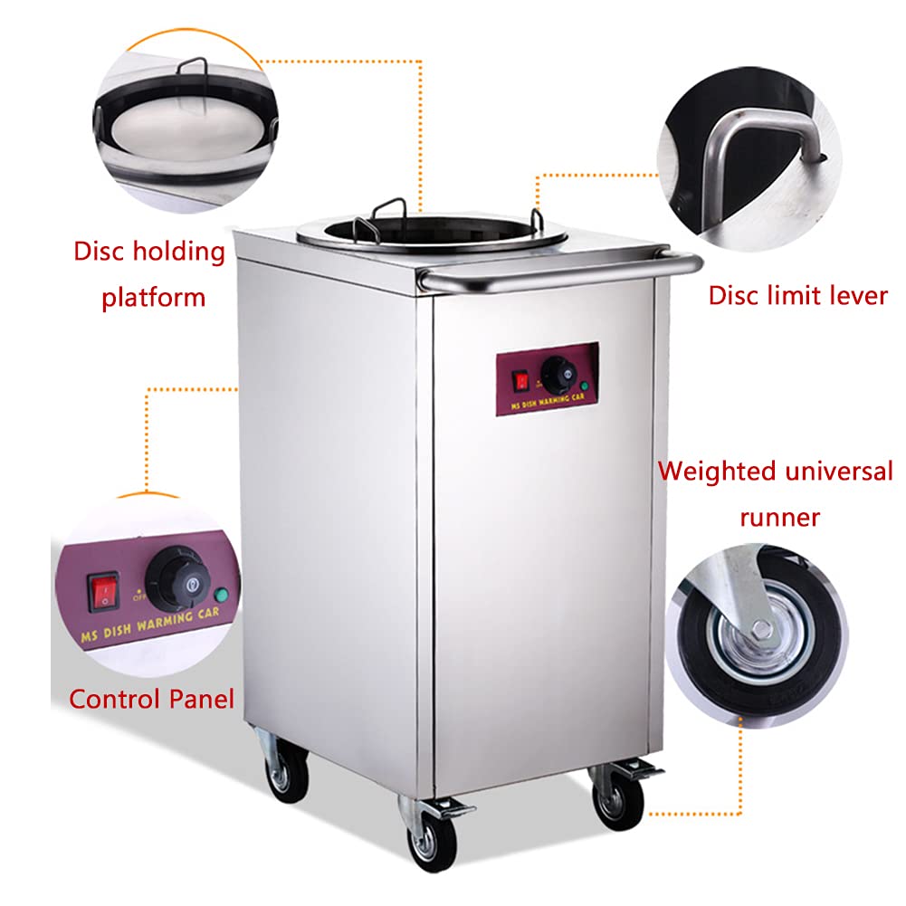 Réchauffeur de Vaisselle en Acier Inoxydable, tête Simple Dish Taru de Vaisselle Plaque Chauffage Équipement Commercial Restaurant Food Food Warmer Ensemble conteneur