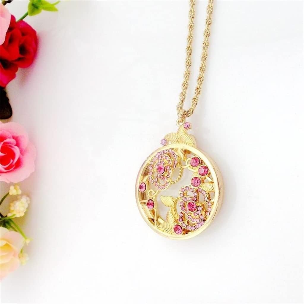 Portable Necklace Flower Pendant Sweater Chain Peony Decoration Magnifying Glass Reading Magnifying Glass