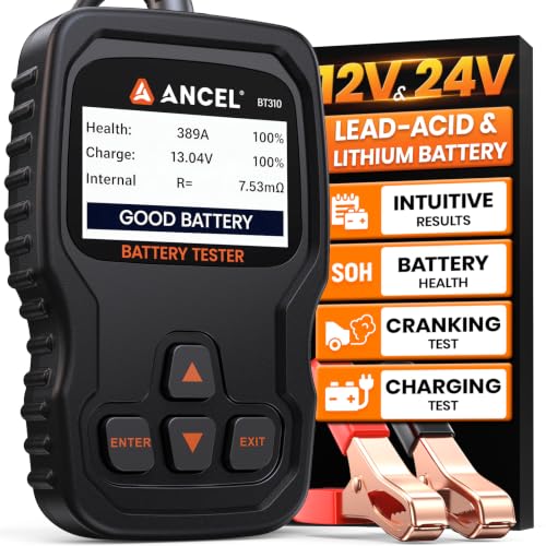 ANCEL BT310 Battery Tester 12V 24V, 100-2000 CCA Load Tester with...