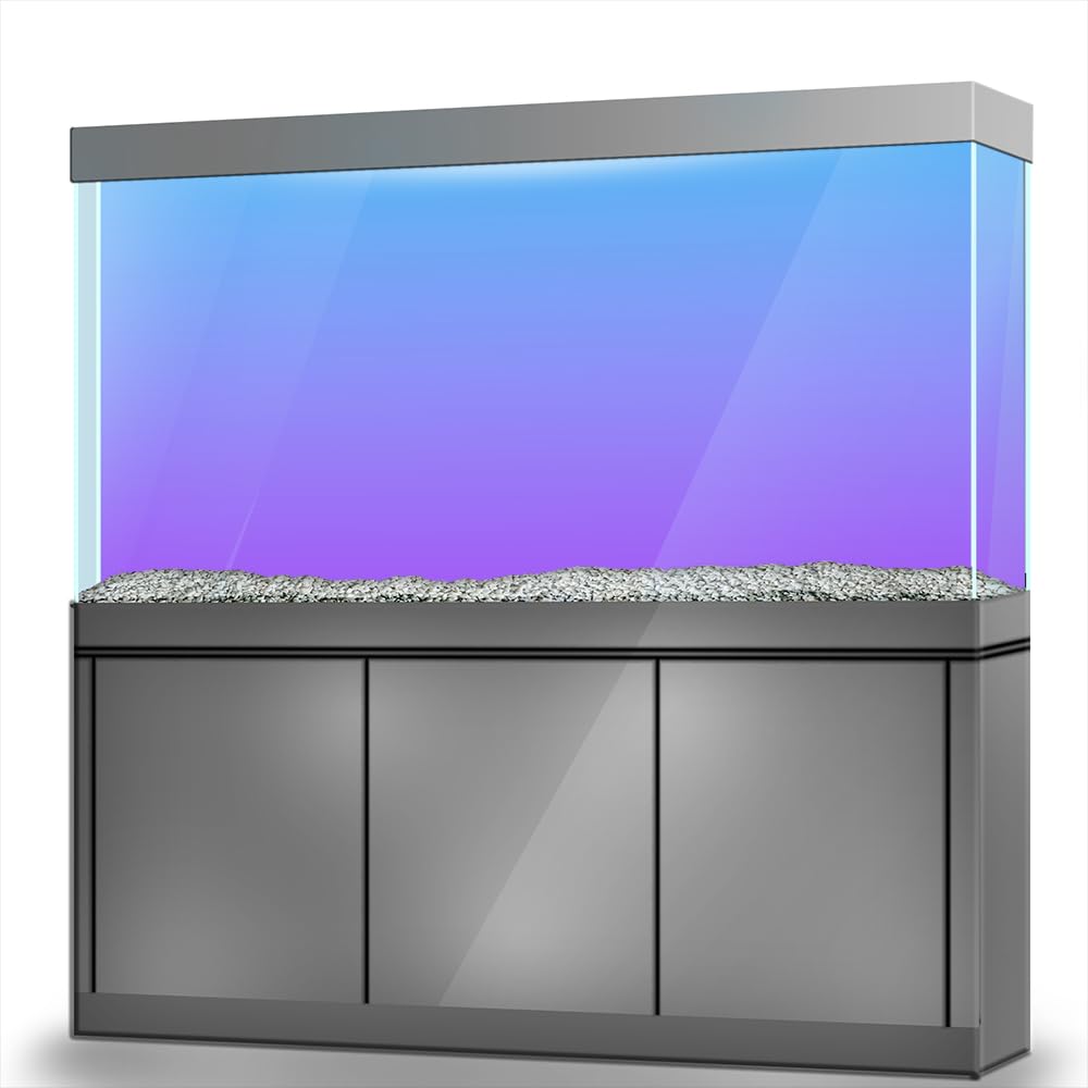 LYYAB Blue Purple Gradient Aquarium Background Stickers - Fish Tank Reptile Terrarium Decor 200 x 50 cm / (78.6x19.6 inches)