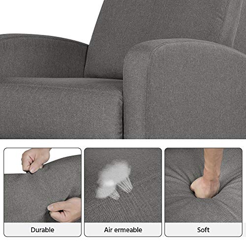 Sillón reclinable de lino gris fácil de armar miniatura 4