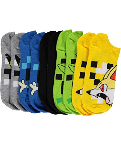 Pokemon Pixelated 5 pk No Show Socks (6-8.5)