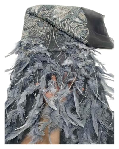 Dentelle à plumes 3D brodée exclusive pour mariée et grand soir