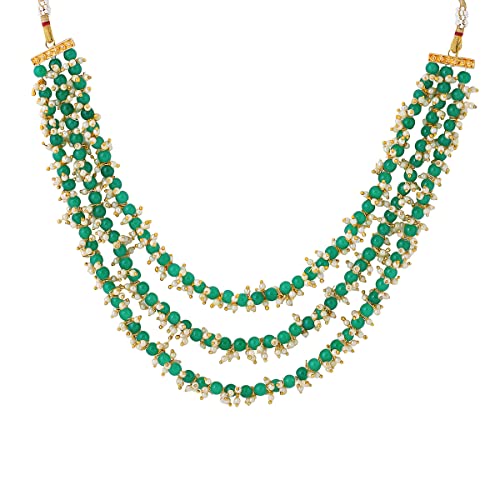 Image of Yellow Chimes Necklace for Women and Girls Beads Necklace for Women | Multilayer Green Beads Choker Necklace | Birthday Gift for girls and women Anniversary Gift for Wife