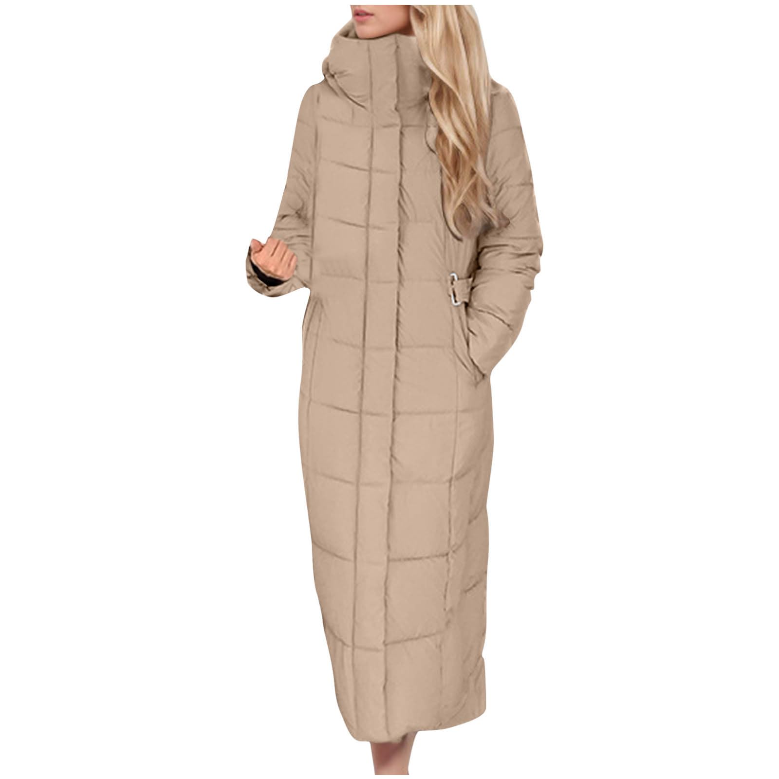 Generico Piumino 100 Grammi Donna Giubbotto Lungo Donna Piumino Lungo con Cappuccio Ripiegabile Piumini Elegante Giacca Ripiegabile Donne Giacconi Invernale Cappotto Piumini Ultraleggero Giacconi