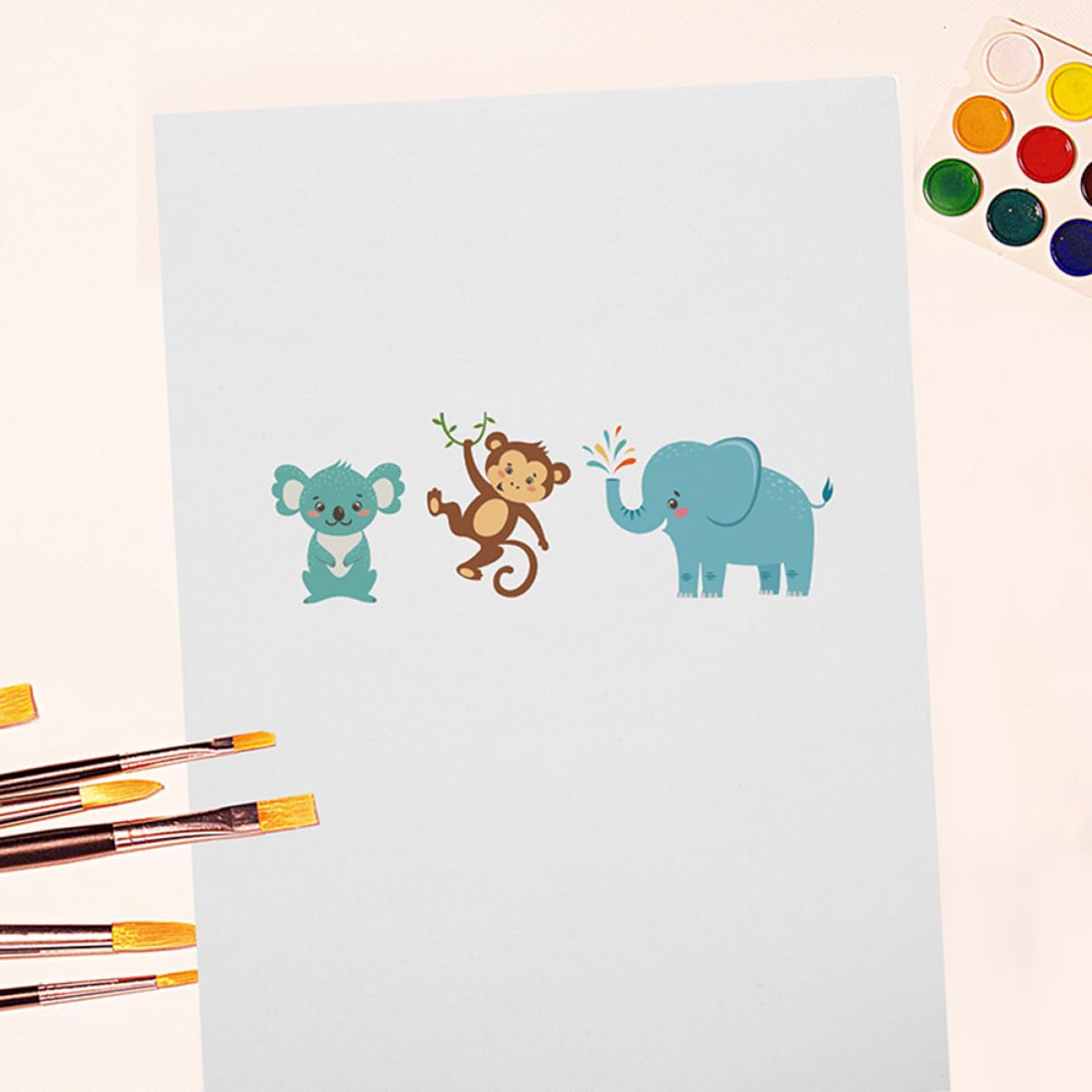 DOITOOL 100 Blatt Weißes Aquarellpapier 160g/m² Zeichenpapier für Kinder und Künstler Dickes Papier für Wasserfarben zum Malen und Basteln zu Hause