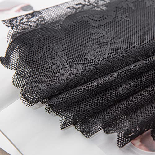 Deeprove Black Lace Curtains 84 Inches Long 2 Panels Set For Bedroom, Sheer Floral Embroideried Vintage Victorian Gothic Window Treatment Pair Ruffle Drape Pair For Halloween, Rod Pocket, W57 X L84 #TOP7