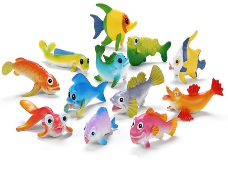 Image of Small Kids Sea & Wild Animal Toys Sets for Fun, Educational, Spark Imagination and Learning (Multi Choice Sets) (Fish) 12pcs