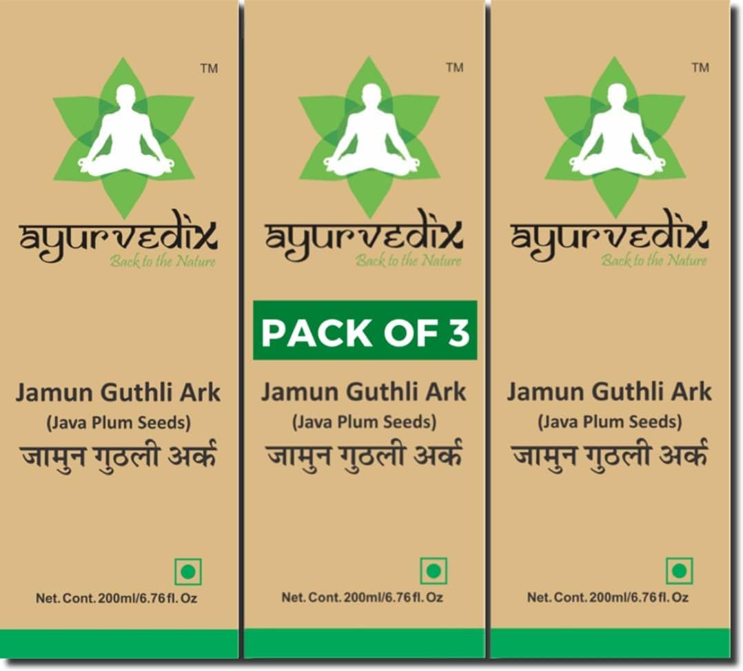 Ayurvedix Jamun Guthli Seeds Ark Distillate - Promotes Heart & Liver Health, Digestion, Blood Sugar Control, Detoxification - Herbal Supplement for Wellness - Pack of 3 (B09HXR1T2W) Amazon Price History, Amazon Price Tracker