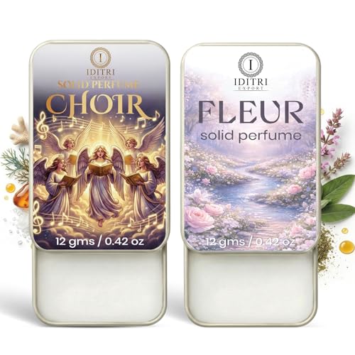 Image of IDITRI EXPORT Solid Perfume |Choir&Fleur Alcohol Free Wax Perfume Balm, Long Lasting | Pocket Tin 12g, Pack Of 2| Non Greasy Smooth Glide, Travel Friendly Men And Women