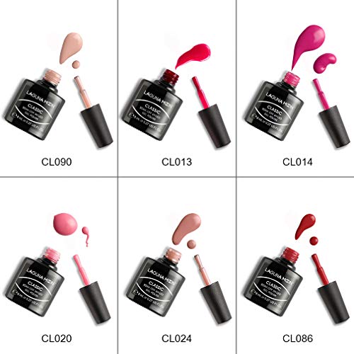 Lagunamoon UV Nagellack, Gel Nagellack UV LED Farben Set für Nageldesign Gel Polish, 6 Stück Maniküre set, Soak off Gel… – Bild 4