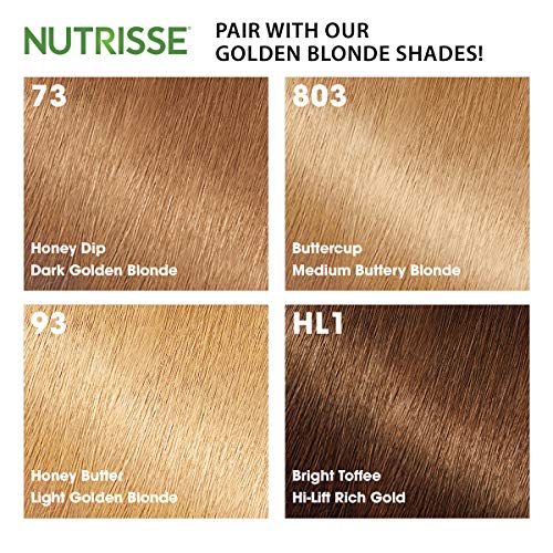 Image of Garnier Nutrisse 5 Minute Nourishing Color Hair Mask with Triple Oils Delivers Day 1 Color Results, for Color Treated Hair, Golden Blonde, 4.2 Fl Oz