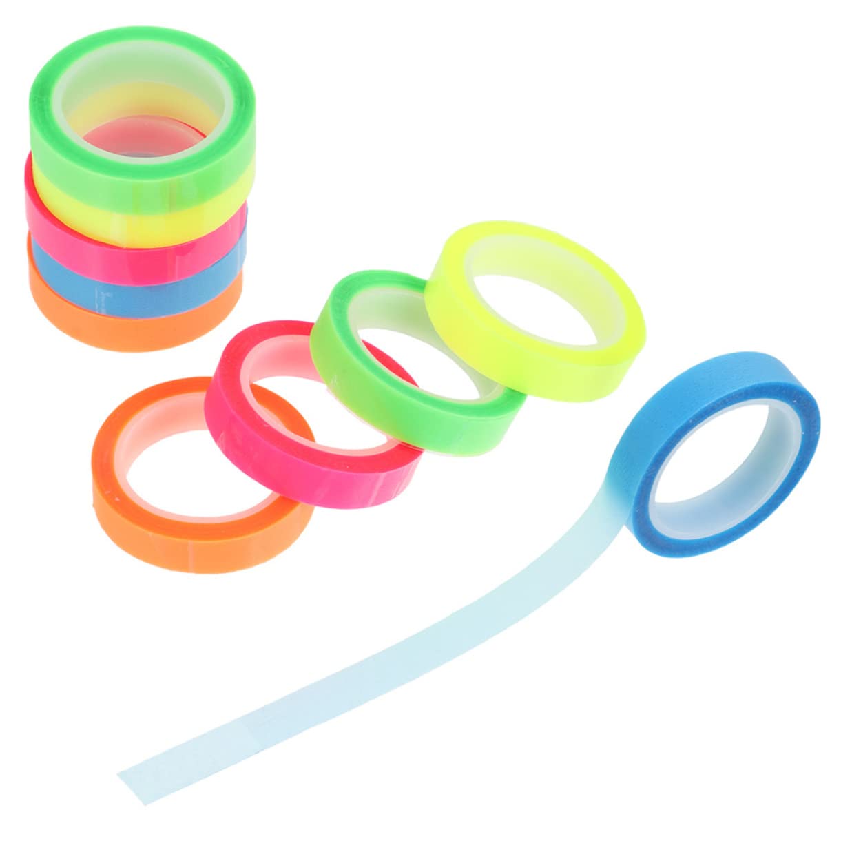 STOBOK 80 Rollen Wasserfester Index-aufkleber Washi-klebeband Fluoreszierendes Band Abnehmbares Farbiges Klebeband Regenbogenband Notizregisterkarten Zerreißbar -rolle Das Haustier