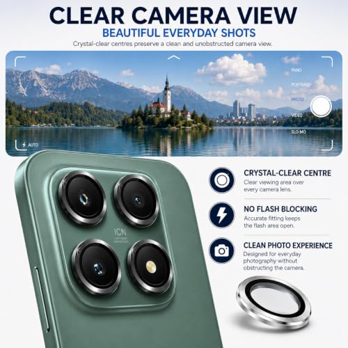 Image of ArmourPro Camera Lens Protector for Xiaomi 17 Tough HD Individual Aluminum Alloy Rings 9H Camera Cover, Scratch-Resistant,Camera Lens Protection| Black, 1 Pack