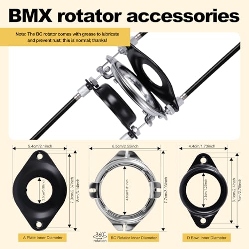 BMX Bike Gyro Brake Cables Front + Rear (Upper + Lower) with Spinner Rotor Complete Set, BMX Bicycle Brake Lines Set Cable Wire&Housing -Stable,Flexible for Most Gyro Systems and 20\"Bikes,Professional