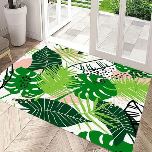 Tapis de cuisine lavable antidérapant 60x90 cm et tapis d'entrée résistant vert