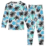 Black Palm Tree Blue White Boys Girls 18M Clothing Set Long Sleeve Fall Outfit