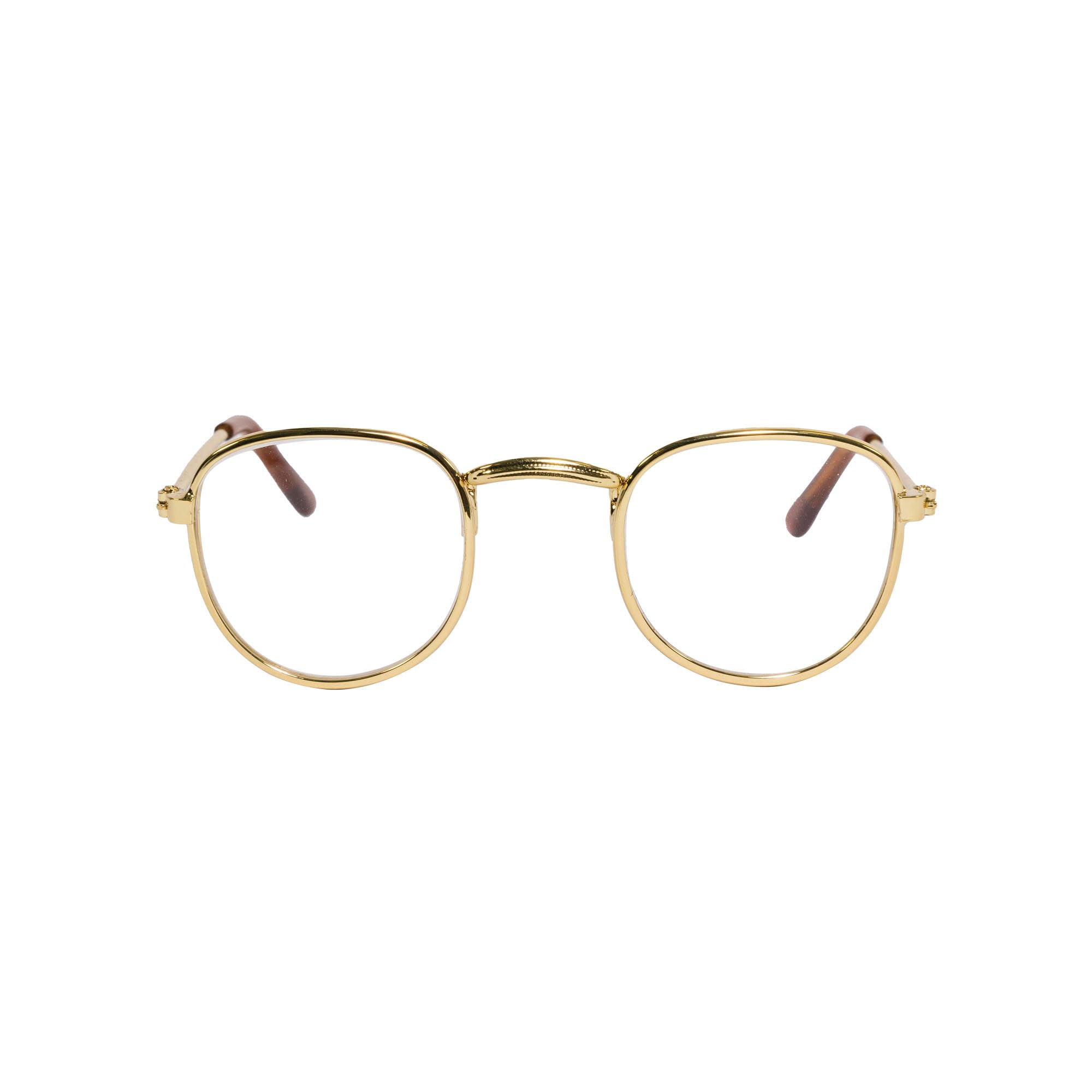 Lunettes Rondes Fines - Design Minimaliste - Monture Titane Dorée