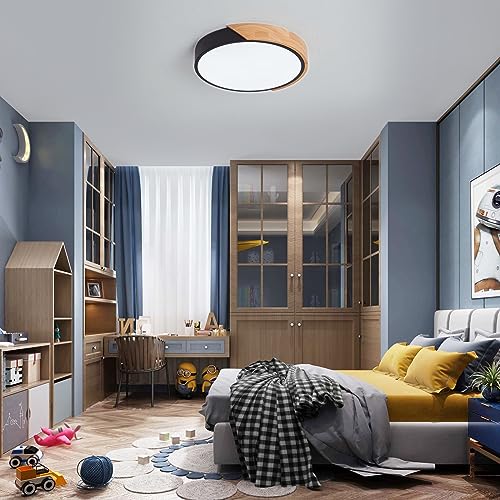 LuFun Ceiling Lights 24W, Flush Mount Light Fixture Black,Indoor Wooden Round Modern Led Ceiling Lights Ø30cm for Living Room Bedroom Kitchen Lounge Hallway Home Office,6500K Cool White Light - Cosy Home Interiors LuFun Ceiling Lights 24W, Flush Mount Light Fixture Black,Indoor Wooden Round Modern Led Ceiling Lights Ø30cm for Living Room Bedroom Kitchen Lounge Hallway Home Office,6500K Cool White Light - Image 9