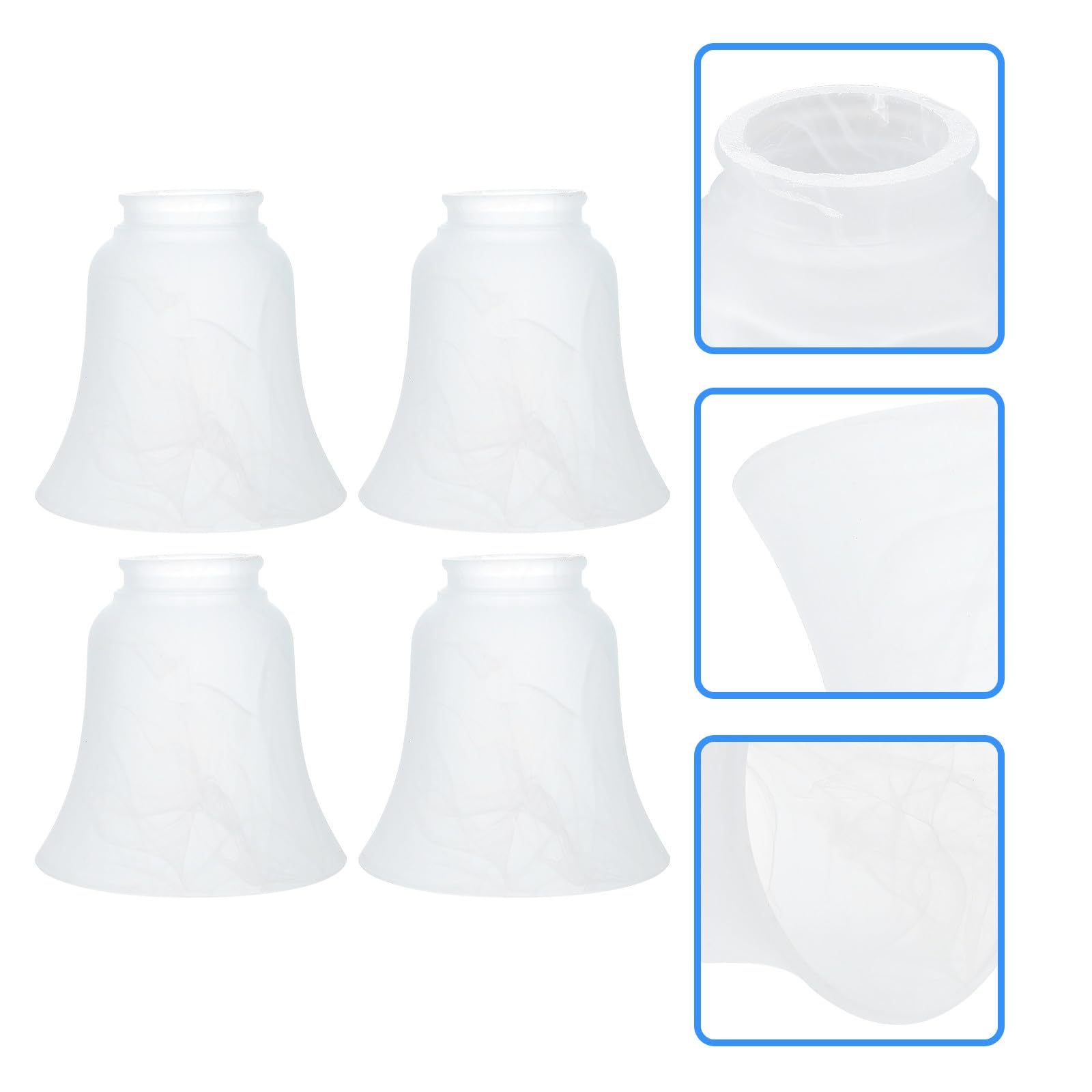 Lurrose Paralume in Vetro Smerigliato 4 Pezzi E27 per Lampada da Soffitto e Parete, Coprilampada Decorativo per Casa, Accessorio Leggero per Illuminazione Soggiorno e Camera