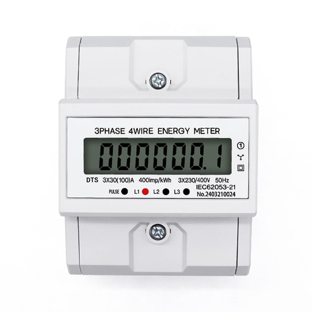 Moniteur de Consommation Électrique Triphasé 100A à Affichage LCD Wattmètre Haute Précision