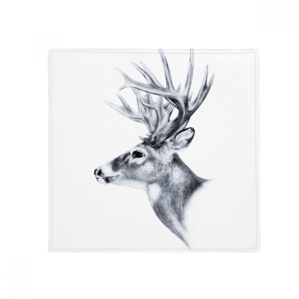 Tapis de sol cerf noir et blanc pour porte de cuisine et maison