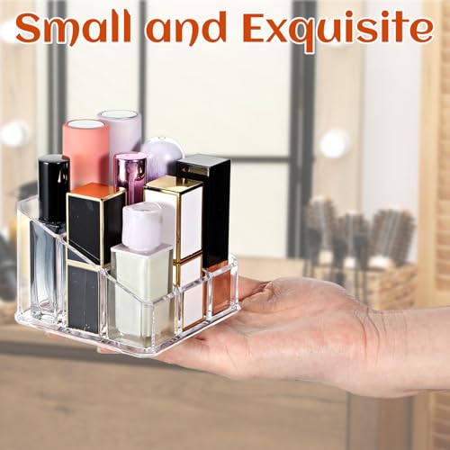 CIATBYYJ 9 Fächern Lippenstift Organizer,Acryl Lipgloss Organizer,Transparent Lippenstifthalter Aufbewahrung,Make up Lippenstifte Organizern für Lippenstiftes Nagellack(2 Stück)