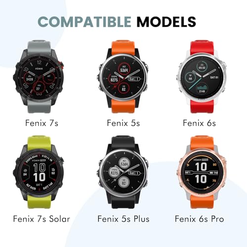 ISABAKE Strap for Garmin Fenix 7s/Fenix 6s/Fenix 5s, 20mm Silicone QuickFit Strap for Fenix 7s Solar, Fenix 6s Pro, Fenix 5s Plus - Image 2