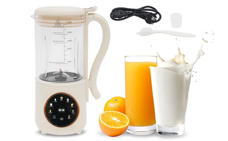 Ureggvbu Sojamilch Maschine Mandelmilch 1400mL Nussmilch Milky...