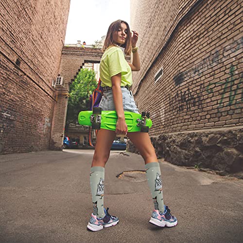 Compression Socks for Women Animal Knee High Stockings for Running Sports Travel Long Flights
