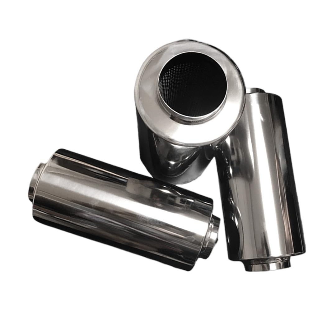 Vehicle Silencer Rezonator 2,5~4inc Tłumik wydechowy z tytanu Uniwersalny tłumik ze stali nierdzewnej Tłumik Samochodowy(Ti (63.5mm)2.5x12in)