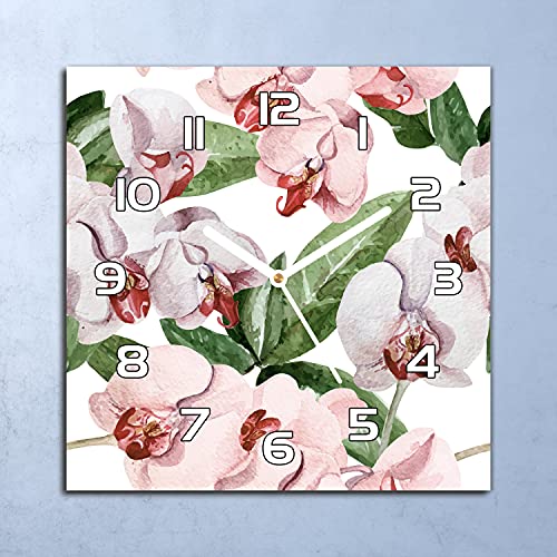 Horloge en verre moderne et robuste avec impression haute définition fleurs - 3