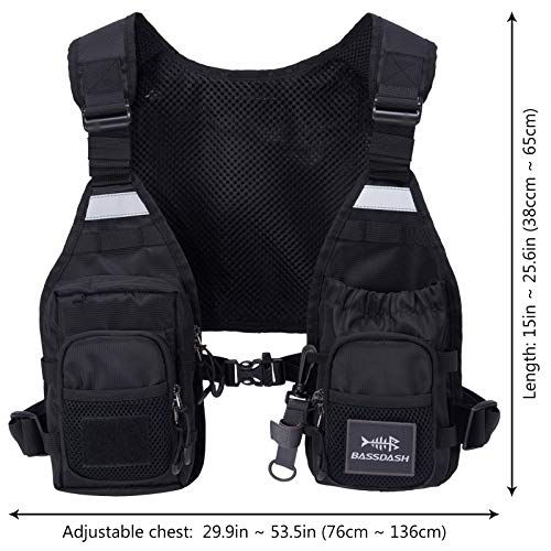 Bassdash FV08 Fliegenfischerweste Anglerweste Ultra Lightweight für Männer und Frauen Tragbare Brustpackung