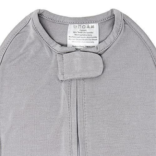 Image of Woombie Eucalyptus Leaf Tencel Sweaddling Blanket - Ultra Soft, Soothing Eucalyptus Fiber Baby Swaddle - Wearable Baby Blanket - Dreamy Gray, 5-13lbs