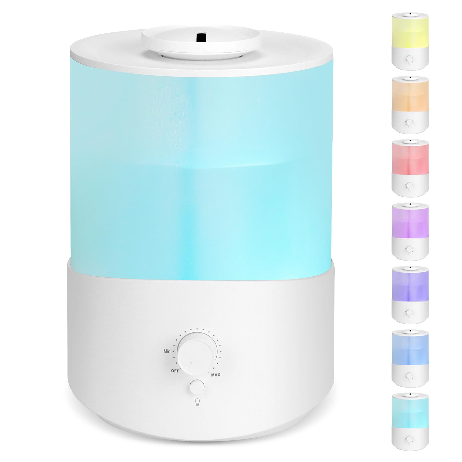 AiQInu Luftbefeuchter Schlafzimmer, 2.5L Luftbefeuchter Pflanzen, Humidifier mit Aroma Diffuser für ätherische Öle, Ultraschall Vernebler mit Kühlnebel, Nachtlicht, BPA Frei für Schlafzimmer, Nursery
