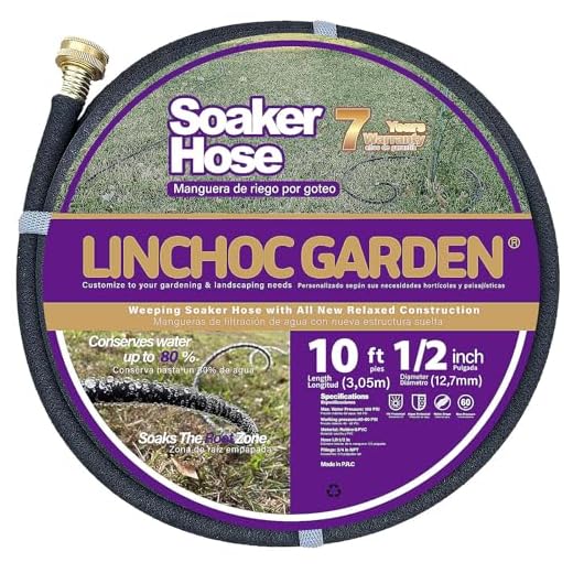 LICNCHOC GARDEN Soaker Hose 10ft,1/2 INCH Flexible Durable Garden Hose for Efficient Watering, Leak-Proof Design 100% Recycled Rubber,Ideal for Lawns,Gardens & Flower Beds