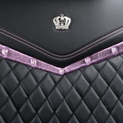 Flying Banner car seat Covers seat Cushions Luxe Fit Faux Leather Easy Installation Vehicles Non Slip Premium (Black Pink, 2 x Front Seat Cover) by Flying Banner - Image 5
