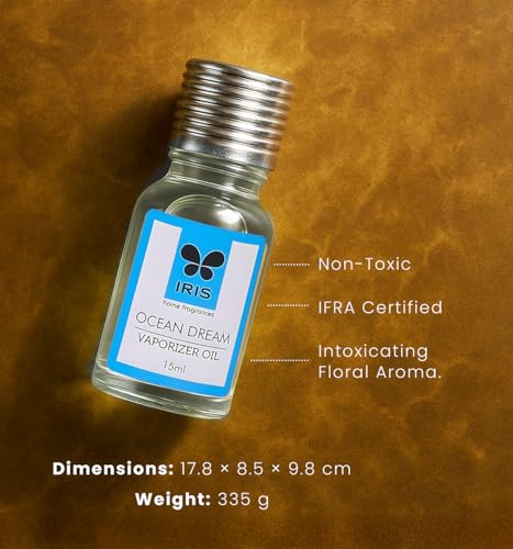 Image of IRIS Ocean Dream Vaporizer Oil 15ml | Aroma Oil for Diffuser & Oil Burner | Toxin-Free Home Fragrance | Aromatherapy Mood Enhancer
