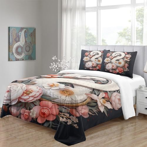 Parure de lit serpent avec impression 3D haute définition en microfibre premium 200x200cm